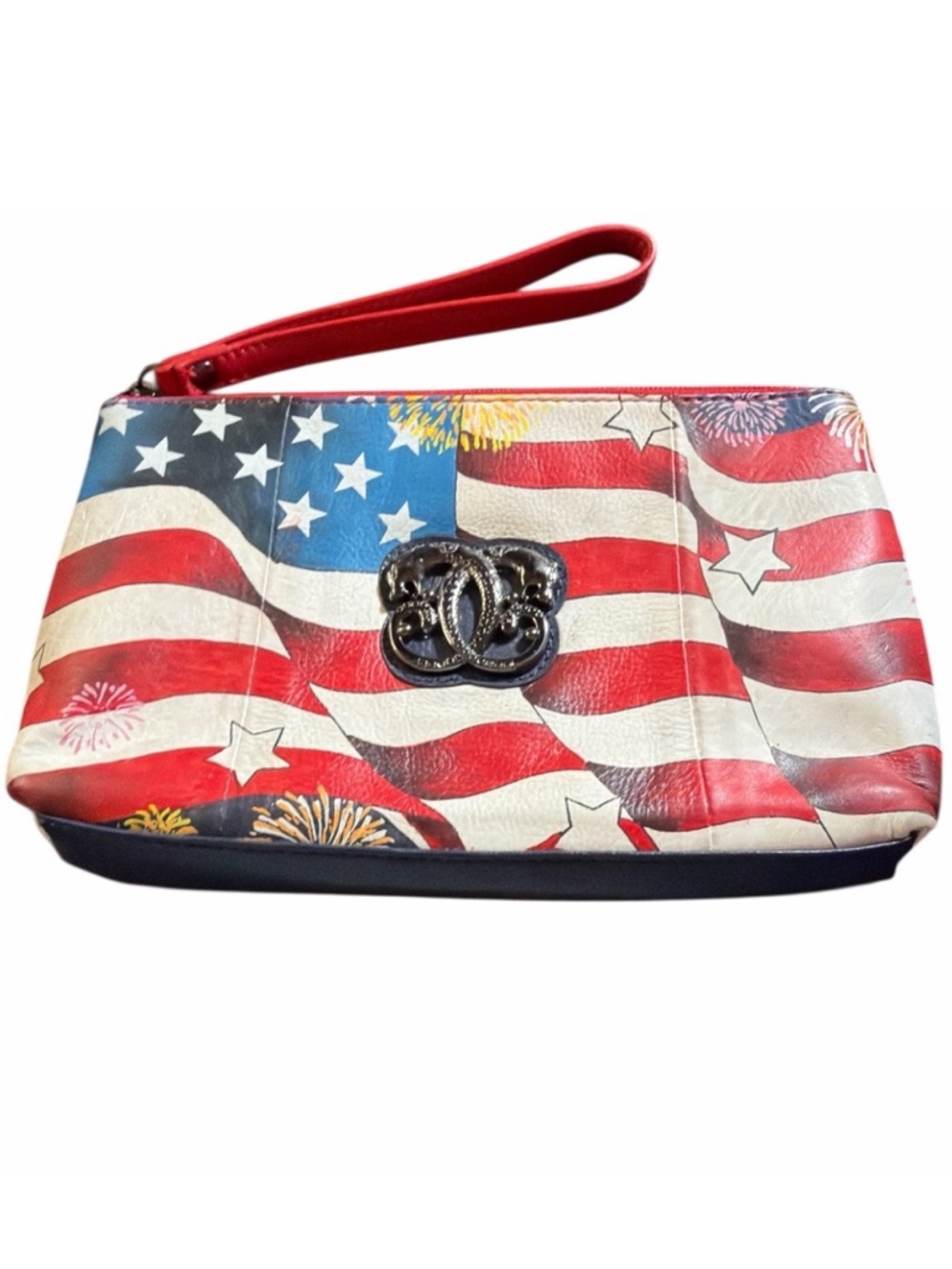 Sharif “Americana” Red, White & Blue Patriotic Flag Wristlet Clutch